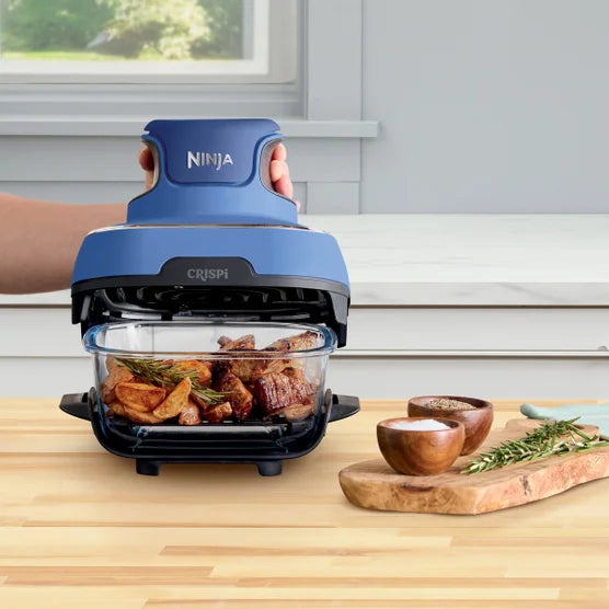 Ninja Crispi 5-in-1 Portable Glass Air Fry Cooking System, 3 Containers & Cover